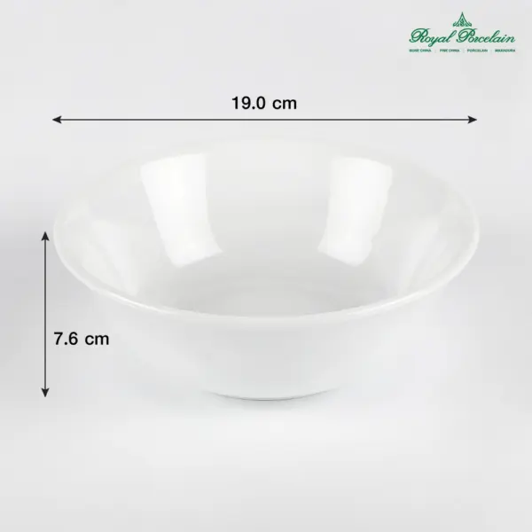 Royal Porcelain ชามก๋วยเตี๋ยว 19 ซม. P4072x6 เนื้อพอร์ชเลน สีขาว แพค6ชิ้น แบรนด์รอยัล ปอร์ซเลน เซรามิคเกรดพรีเมี่ยม - Image 3