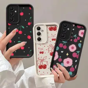 เคส For Samsung A16 A06 A54 A55 A05 A05S A15 A35 A53 A52 A12 A23 A32 A13 A14 A51 A34 เคสซิลิโคนอ่อนนุ่มลายเชอร์รี่น่ารัก