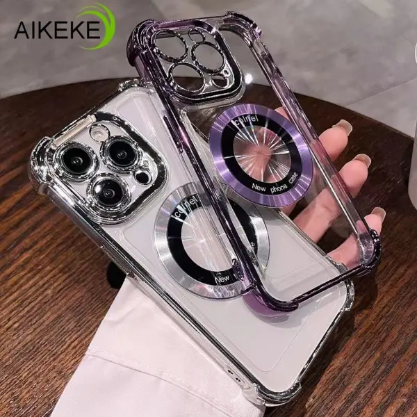 พร้อมถุงลมนิรภัยปลอกสําหรับ Xiaomi Poco C65 C55 C40 M6 M4 M3 X6 F5 Pro 4G 5G Poco M2 X5 F4 F3 เคสโทรศัพท์แม่เหล็กกันกระแทกโปร่งใสชุบนุ่มปกหลัง - Image 6