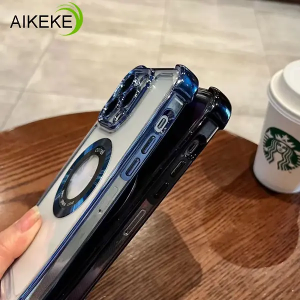 พร้อมถุงลมนิรภัยปลอกสําหรับ Xiaomi Poco C65 C55 C40 M6 M4 M3 X6 F5 Pro 4G 5G Poco M2 X5 F4 F3 เคสโทรศัพท์แม่เหล็กกันกระแทกโปร่งใสชุบนุ่มปกหลัง - Image 5