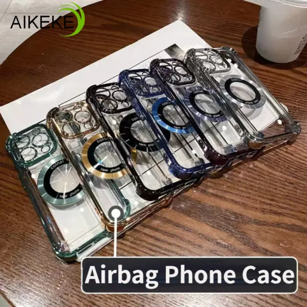 พร้อมถุงลมนิรภัยปลอกสําหรับ Xiaomi Poco C65 C55 C40 M6 M4 M3 X6 F5 Pro 4G 5G Poco M2 X5 F4 F3 เคสโทรศัพท์แม่เหล็กกันกระแทกโปร่งใสชุบนุ่มปกหลัง - Image 2