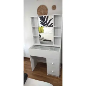 ราคาถูก Hawa 90 Furniture  โต๊ะเครื่องแป้งเกาหลี​ รุ่นมอร์​ สูง​160 ​เพิ่มลิ้นชักด้านล่าง​