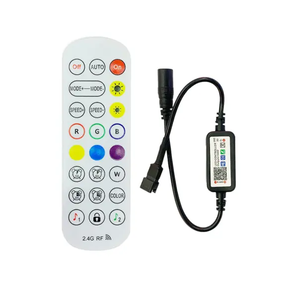 WS2812B ตัวควบคุม RGB บลูทูธ APP DC 5V Light Strip Controller 24 Keys คีย์รีโมทคอนโทรล ตัวควบคุมไร้สายบลูทูธ SPI LED - Image 3