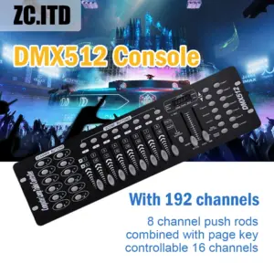 บอร์ดคุมไฟเวที 192 DMX512 Controller DJ Equipment DMX 512 Console Stage Lighting Controller