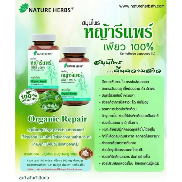 หญ้ารีแพร์ สมุนไพรหญ้ารีแพร์ (100 แคปซูล) เกรดพรี่เมี่ยม ฟิตกระชับมดลูก กระชับช่องคลอด - Image 6